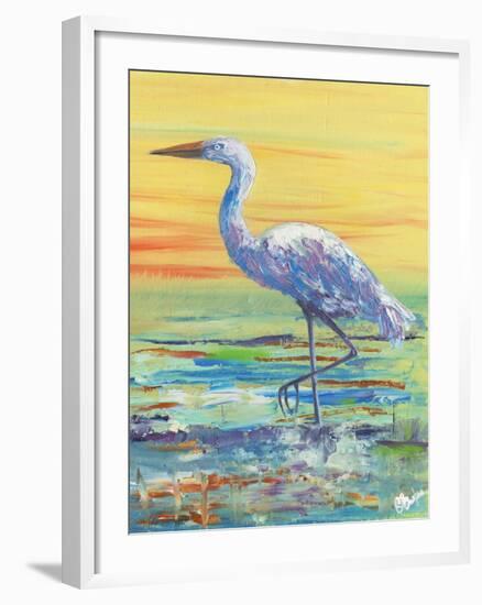 Egret Sunset II-Olivia Brewington-Framed Art Print