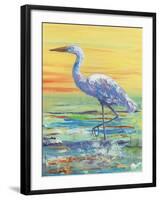 Egret Sunset II-Olivia Brewington-Framed Art Print