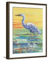 Egret Sunset II-Olivia Brewington-Framed Art Print