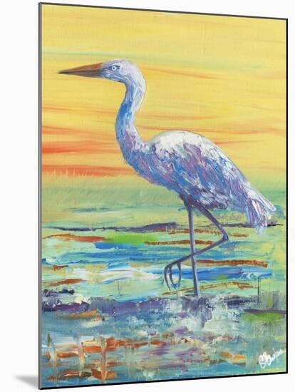 Egret Sunset II-Olivia Brewington-Mounted Art Print