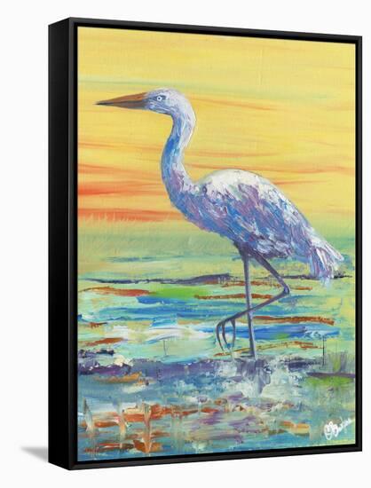 Egret Sunset II-Olivia Brewington-Framed Stretched Canvas