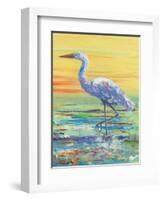 Egret Sunset II-Olivia Brewington-Framed Art Print