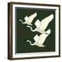 Egrets Alighting II on Green-Kathrine Lovell-Framed Art Print