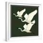 Egrets Alighting II on Green-Kathrine Lovell-Framed Art Print