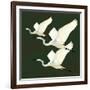 Egrets Alighting II on Green-Kathrine Lovell-Framed Art Print