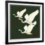 Egrets Alighting II on Green-Kathrine Lovell-Framed Art Print