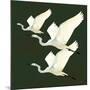 Egrets Alighting II on Green-Kathrine Lovell-Mounted Art Print