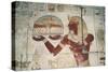 Egypt, Abydos, Temple of Pharaoh Seti I, Osiris Chapel, Painted Relief Depicting Offering Bearer-null-Stretched Canvas