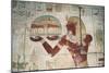 Egypt, Abydos, Temple of Pharaoh Seti I, Osiris Chapel, Painted Relief Depicting Offering Bearer-null-Mounted Giclee Print