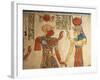 Egypt, Amonherkhopeshaf's Tomb, Painted Relief Depicting Pharaoh Ramses III in Front of Isis-null-Framed Giclee Print
