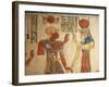 Egypt, Amonherkhopeshaf's Tomb, Painted Relief Depicting Pharaoh Ramses III in Front of Isis-null-Framed Giclee Print