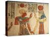 Egypt, Amonherkhopeshaf's Tomb, Painted Relief Depicting Pharaoh Ramses III in Front of Isis-null-Stretched Canvas