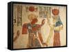 Egypt, Amonherkhopeshaf's Tomb, Painted Relief Depicting Pharaoh Ramses III in Front of Isis-null-Framed Stretched Canvas