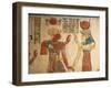 Egypt, Amonherkhopeshaf's Tomb, Painted Relief Depicting Pharaoh Ramses III in Front of Isis-null-Framed Giclee Print