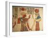Egypt, Amonherkhopeshaf's Tomb, Painted Relief Depicting Pharaoh Ramses III in Front of Isis-null-Framed Giclee Print