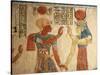 Egypt, Amonherkhopeshaf's Tomb, Painted Relief Depicting Pharaoh Ramses III in Front of Isis-null-Stretched Canvas