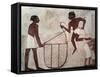 Egypt, Ancient Thebes, Shaykh 'Abd Al-Qurnah, Mural of Farmers at Work at Tomb of Nakht-null-Framed Stretched Canvas