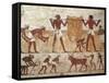 Egypt, Ancient Thebes, Shaykh 'Abd Al-Qurnah, Mural of Farmers at Work-null-Framed Stretched Canvas