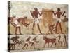 Egypt, Ancient Thebes, Shaykh 'Abd Al-Qurnah, Mural of Farmers at Work-null-Stretched Canvas