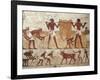 Egypt, Ancient Thebes, Shaykh 'Abd Al-Qurnah, Mural of Farmers at Work-null-Framed Giclee Print