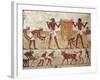 Egypt, Ancient Thebes, Shaykh 'Abd Al-Qurnah, Mural of Farmers at Work-null-Framed Giclee Print