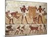 Egypt, Ancient Thebes, Shaykh 'Abd Al-Qurnah, Mural of Farmers at Work-null-Mounted Giclee Print