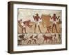 Egypt, Ancient Thebes, Shaykh 'Abd Al-Qurnah, Mural of Farmers at Work-null-Framed Giclee Print