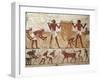 Egypt, Ancient Thebes, Shaykh 'Abd Al-Qurnah, Mural of Farmers at Work-null-Framed Giclee Print