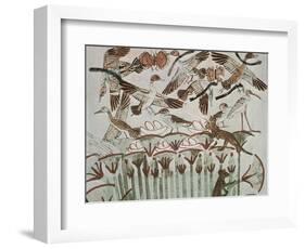 Egypt, Ancient Thebes, Shaykh 'Abd Al-Qurnah, Mural of Marshland Fowl and Cats at Tomb of Menna-null-Framed Giclee Print