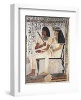 Egypt, Ancient Thebes, Shaykh 'Abd Al-Qurnah, Mural of Prince and Wife at Tomb of Senneferi-null-Framed Giclee Print