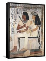 Egypt, Ancient Thebes, Shaykh 'Abd Al-Qurnah, Mural of Prince and Wife at Tomb of Senneferi-null-Framed Stretched Canvas