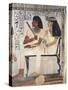 Egypt, Ancient Thebes, Shaykh 'Abd Al-Qurnah, Mural of Prince and Wife at Tomb of Senneferi-null-Stretched Canvas