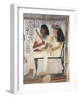 Egypt, Ancient Thebes, Shaykh 'Abd Al-Qurnah, Mural of Prince and Wife at Tomb of Senneferi-null-Framed Giclee Print