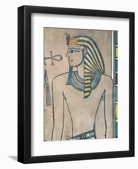 Egypt, Ancient Thebes, Valley of the Kings, Mural of Pharaoh Amenhotep III-null-Framed Premium Giclee Print