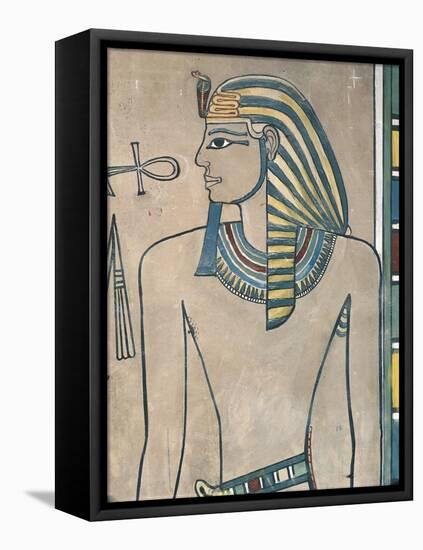 Egypt, Ancient Thebes, Valley of the Kings, Mural of Pharaoh Amenhotep III-null-Framed Stretched Canvas