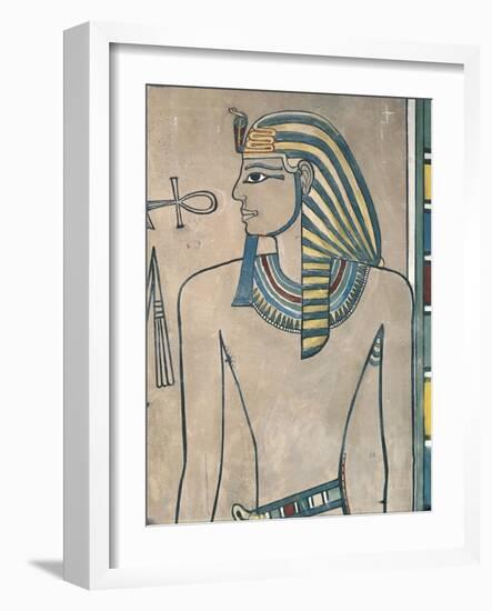 Egypt, Ancient Thebes, Valley of the Kings, Mural of Pharaoh Amenhotep III-null-Framed Giclee Print