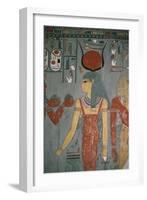 Egypt, Ancient Thebes, Valley of the Kings, Tomb of Horemheb, Mural Painting Depicting Goddess Isis-null-Framed Giclee Print