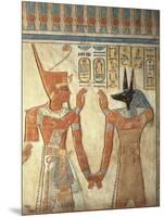 Egypt, Ancient Thebes, Valley of the Queens, Mural of Ramses III and God Anubis-null-Mounted Giclee Print