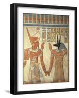 Egypt, Ancient Thebes, Valley of the Queens, Mural of Ramses III and God Anubis-null-Framed Giclee Print