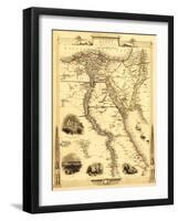 Egypt and Arabia - Panoramic Map-Lantern Press-Framed Art Print