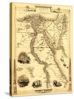 Egypt and Arabia - Panoramic Map-Lantern Press-Stretched Canvas