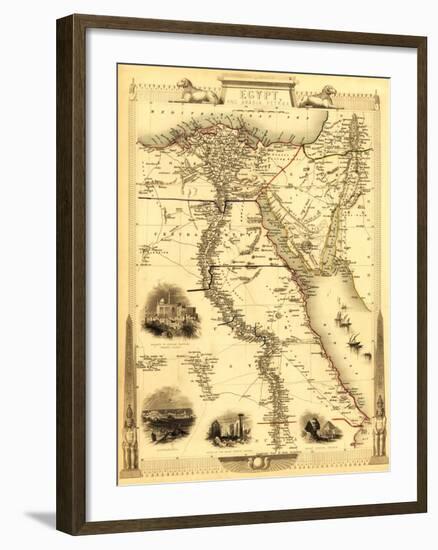 Egypt and Arabia - Panoramic Map-Lantern Press-Framed Art Print