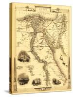 Egypt and Arabia - Panoramic Map-Lantern Press-Stretched Canvas