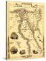 Egypt and Arabia - Panoramic Map-Lantern Press-Stretched Canvas