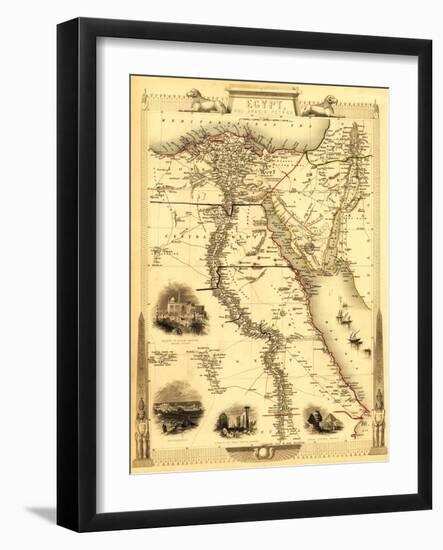 Egypt and Arabia - Panoramic Map-Lantern Press-Framed Art Print