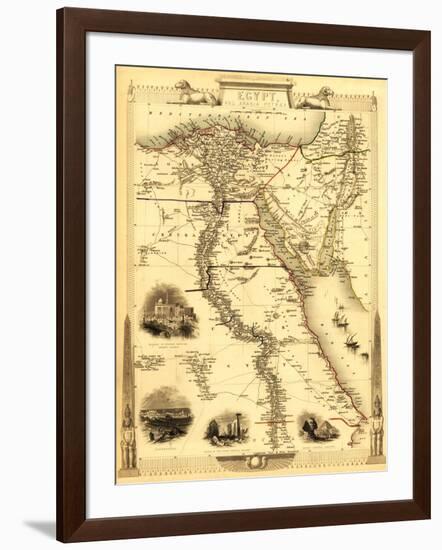 Egypt and Arabia - Panoramic Map-Lantern Press-Framed Art Print