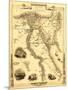 Egypt and Arabia - Panoramic Map-Lantern Press-Mounted Art Print