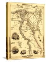 Egypt and Arabia - Panoramic Map-Lantern Press-Stretched Canvas