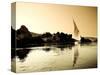 Egypt, Aswan, Felucca and Nile River-Michele Falzone-Stretched Canvas
