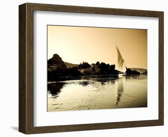 Egypt, Aswan, Felucca and Nile River-Michele Falzone-Framed Photographic Print